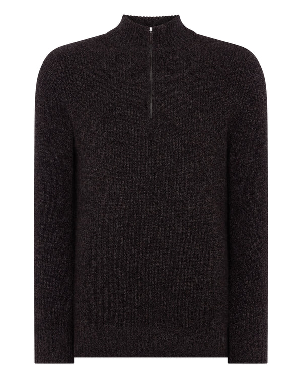 Men's Ribbed Half Zip Cashmere Jumper 2