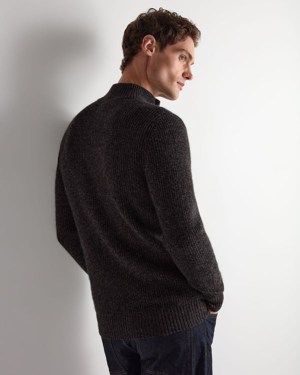 Men's Ribbed Half Zip Cashmere Jumper 4