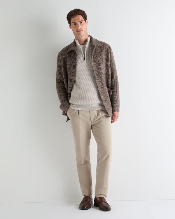 Men's Ribbed Half Zip Cashmere Jumper 3