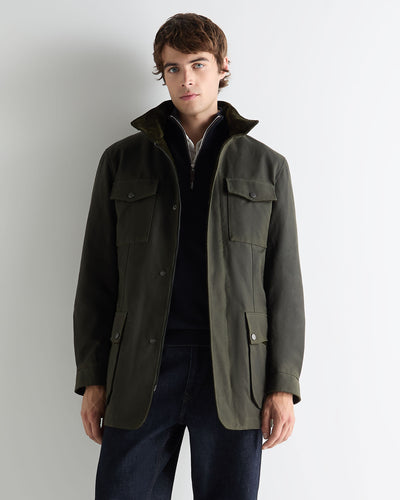 N.Peal Men's Waxed Field Jacket Green