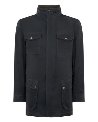 N.PEAL x TUCCI WAXED FIELD JACKET Charcoal Grey