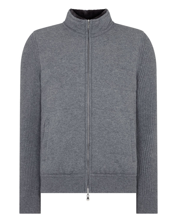 Men's Mall Padded Cashmere Jacket With Fur Trim Collar 2