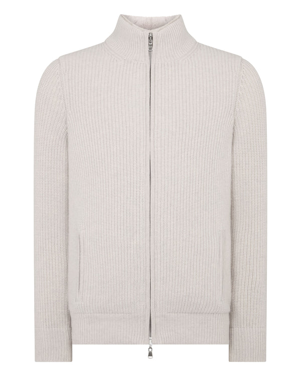 Men's Ribbed Fur Lined Cashmere Jacket 2