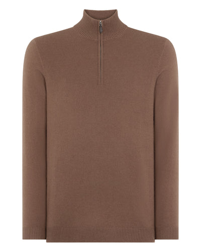 N.PEAL x TUCCI HALF ZIP Mocha Brown