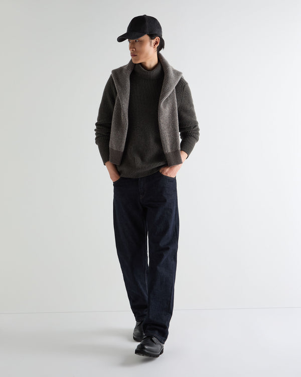 Men's English Rib Roll Neck Cashmere Jumper  3