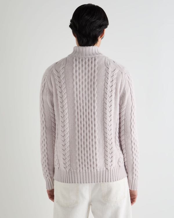 Men's Aran Half Zip Cashmere Jumper 4