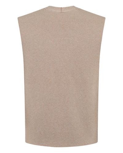 N.PEAL x TUCCI DOGTOOTH WAISTCOAT Mink Brown