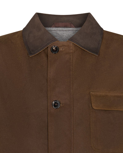 N.Peal Men's Wax Barn Jacket Brown