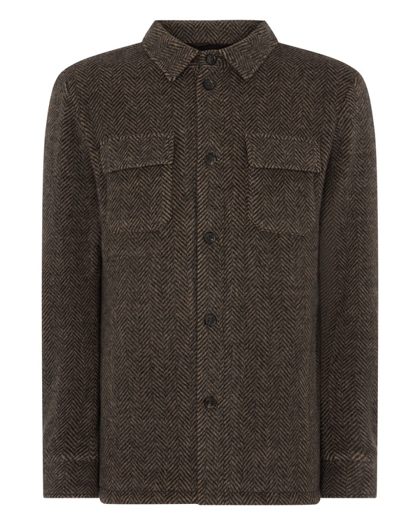 Men's Cashmere Herringbone Shacket 2