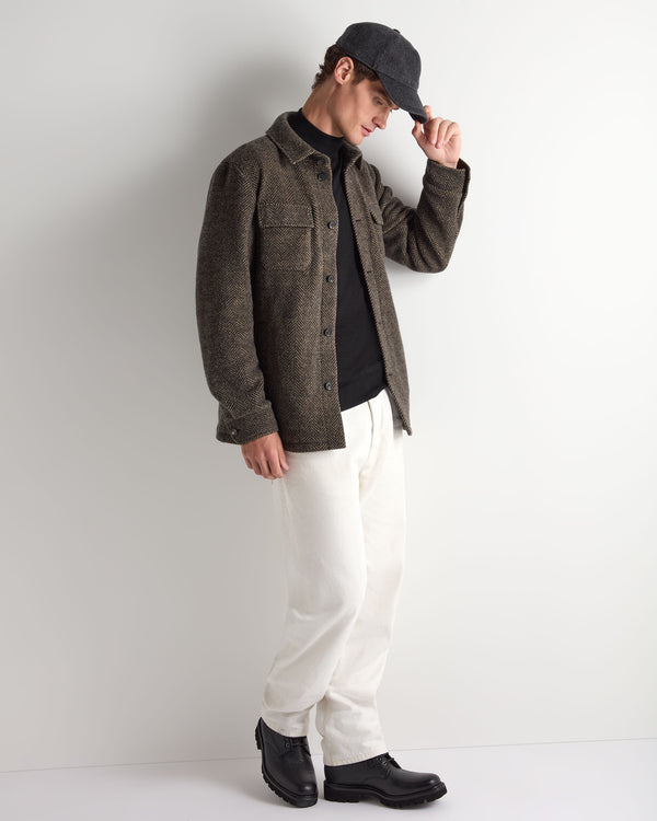 Men's Cashmere Herringbone Shacket 3