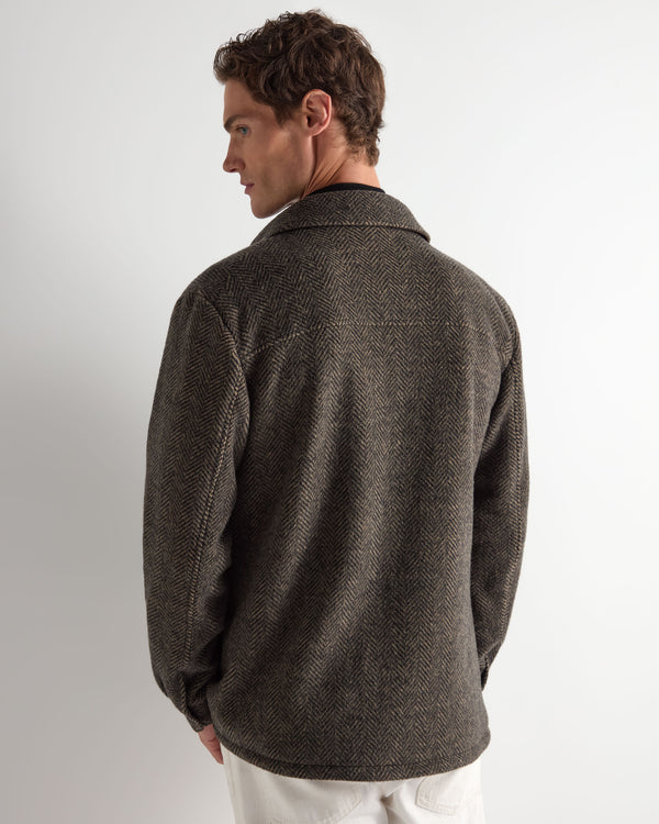 Men's Cashmere Herringbone Shacket 4