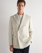 Men's Moleskin Double Breasted Jacket Off White