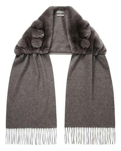 N.Peal Women's St Moritz Fur Neck Scarf Wood Smoke Brown