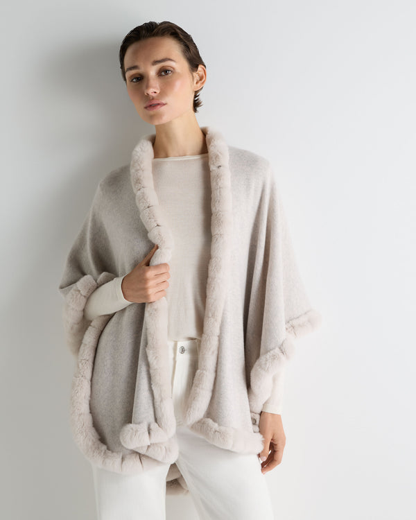 Women's Ayla Fur Trim Cashmere Cape 1