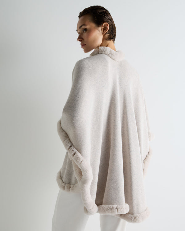 Women's Ayla Fur Trim Cashmere Cape 4
