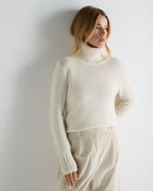 Women's Hazel Chunky Roll Neck Cashmere Jumper New Ivory White