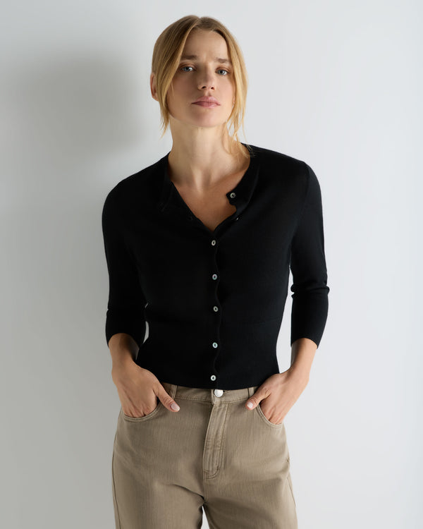 Women's Darcie Superfine Cashmere Cropped Cardigan 1