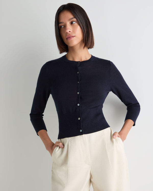 Women's Darcie Superfine Cashmere Cropped Cardigan 1