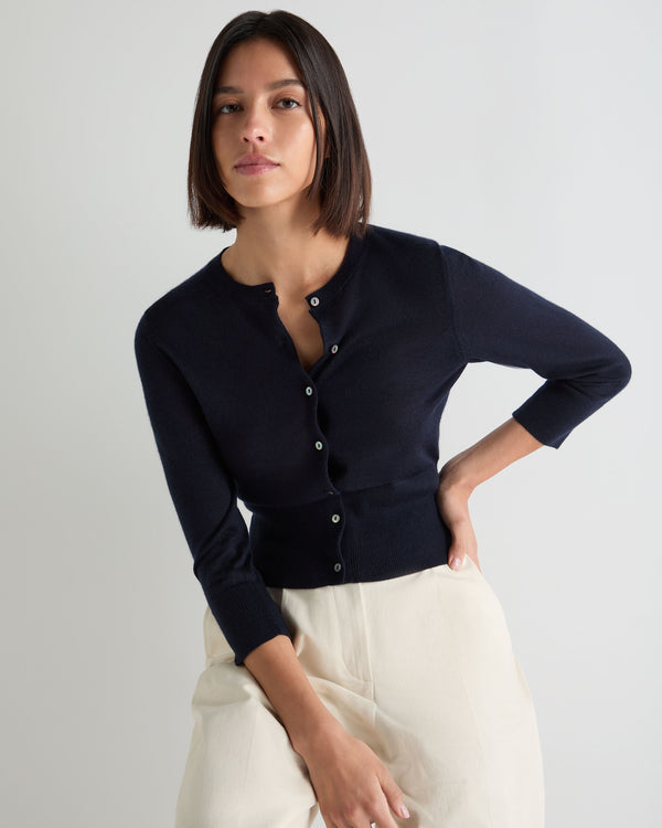 Women's Darcie Superfine Cashmere Cropped Cardigan 5