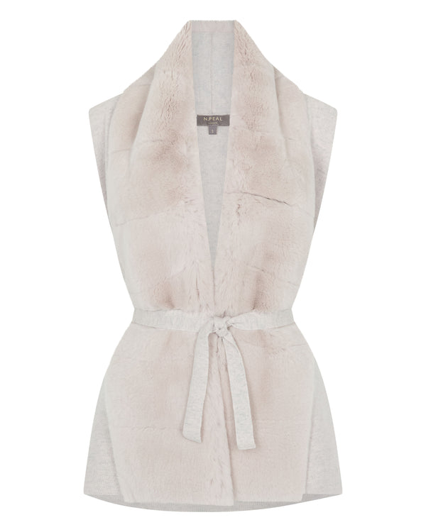 Women's Lola Fur Placket Cashmere Gilet 2