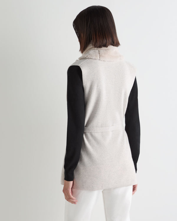 Women's Lola Fur Placket Cashmere Gilet 4