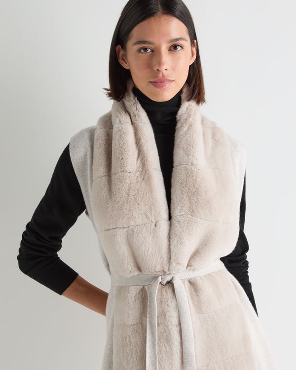 Women's Lola Fur Placket Cashmere Gilet 5