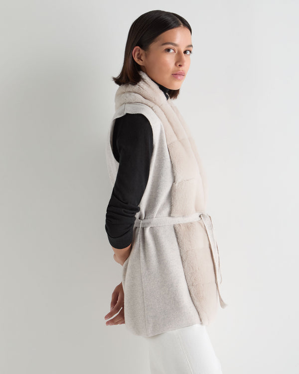 Women's Lola Fur Placket Cashmere Gilet 6