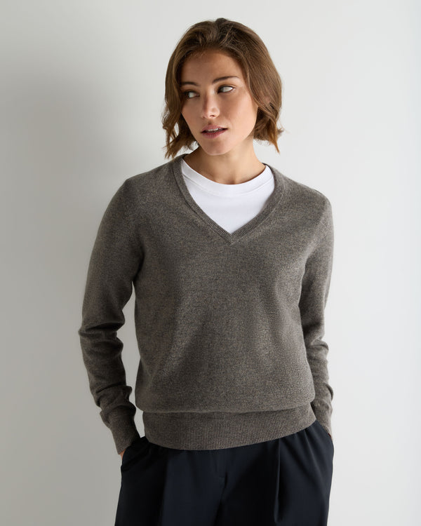 Women's Phoebe V Neck Cashmere Jumper 1