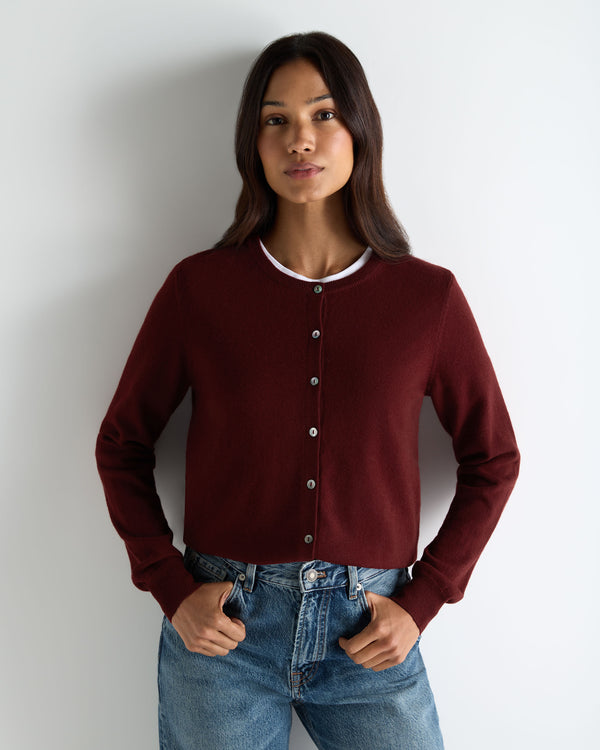 Women's Olivia Round Neck Cashmere Cardigan 1
