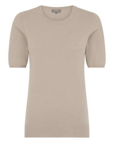 N.Peal Women's Milly Classic Cashmere T-Shirt Cashew Brown