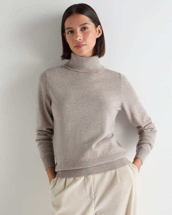Women's Luna Roll Neck Cashmere Jumper 1
