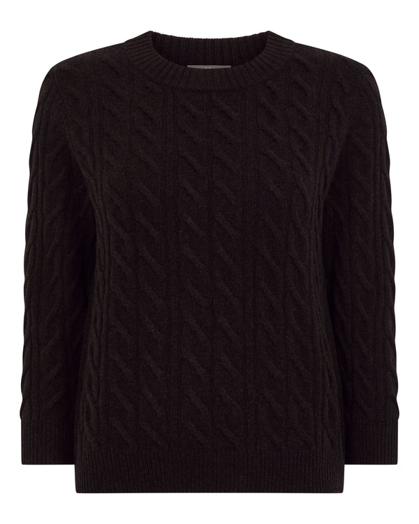 Women's Emilia Cable Round Neck Cashmere Jumper 2