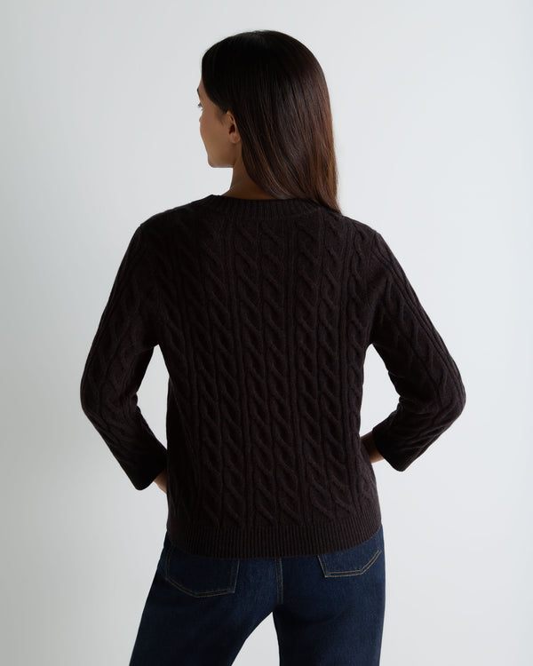 Women's Emilia Cable Round Neck Cashmere Jumper 4