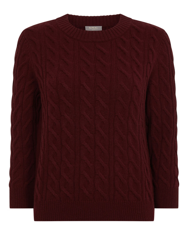 Women's Emilia Cable Round Neck Cashmere Jumper 2