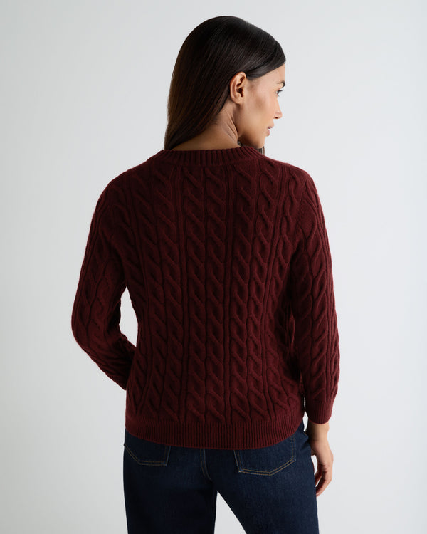 Women's Emilia Cable Round Neck Cashmere Jumper 4
