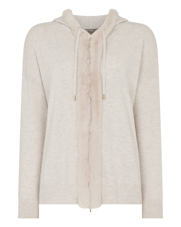 Women's Alicia Fur Trim Cashmere Hoodie 2