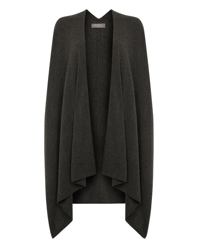 N.Peal Women's Lily Lightweight Cashmere Cape Grey Moss