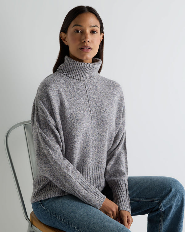 Women's Mollie Metal Trim Roll Neck Cashmere Jumper With Lurex 1