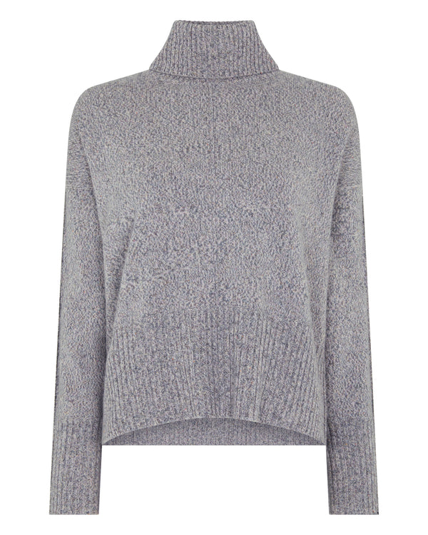 Women's Mollie Metal Trim Roll Neck Cashmere Jumper With Lurex 2