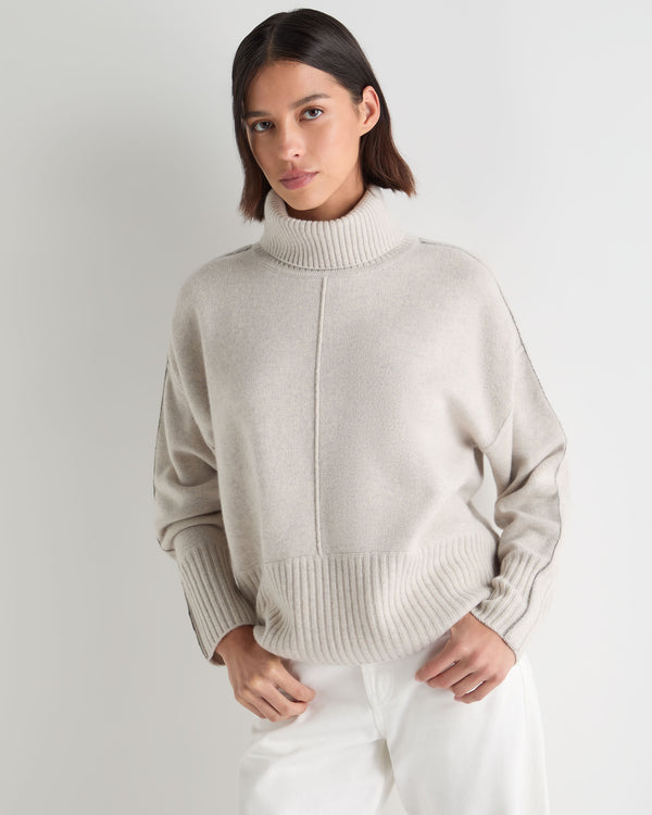 Women's Mollie Metal Roll Neck Cashmere Jumper 1