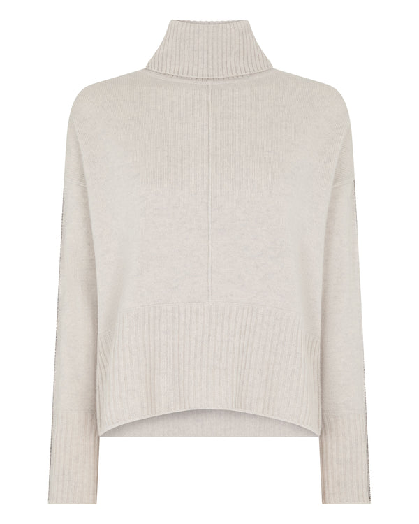 Women's Mollie Metal Roll Neck Cashmere Jumper 2
