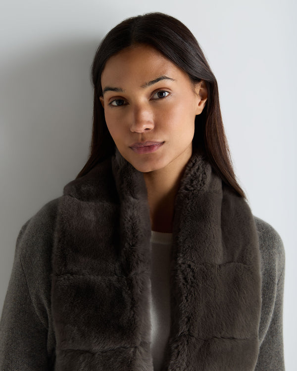 Women's Ruby Herringbone Fur Cardigan 5