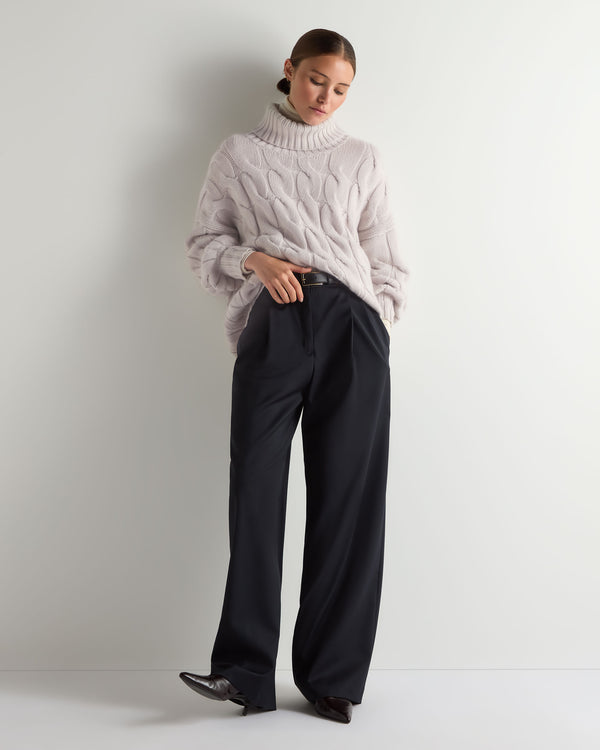 Women's Hana Chunky Cable Roll Neck Cashmere Jumper 3