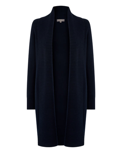 N.Peal Women's Abbey Cashmere Cardigan Navy Blue