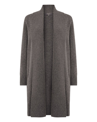 N.Peal Women's Abbey Cashmere Cardigan Wood Smoke Brown