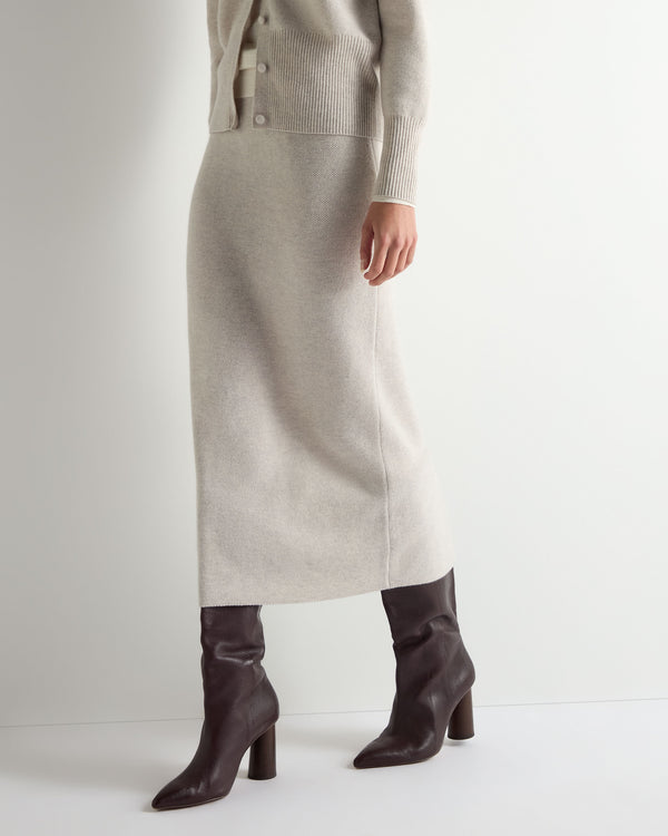 Women's Honeycomb Knit Cashmere Skirt 7