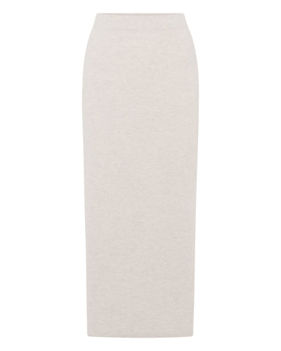 N.Peal Women's Honeycomb Knit Cashmere Skirt Pebble Grey