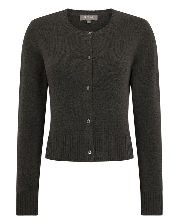 Women's Chunky Crop Cashmere Cardigan  2
