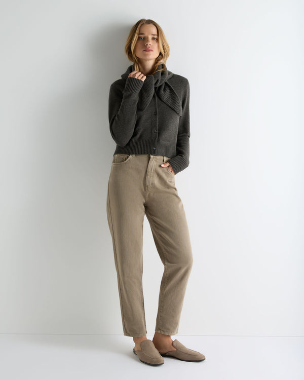 Women's Chunky Crop Cashmere Cardigan  3