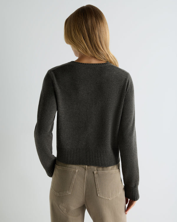 Women's Chunky Crop Cashmere Cardigan  4